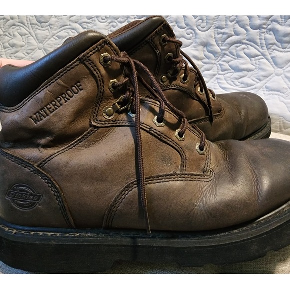Dickies Waterproof Leather Work Boots Mens 12M Brown Soft Toe EH Rated - Picture 1 of 12